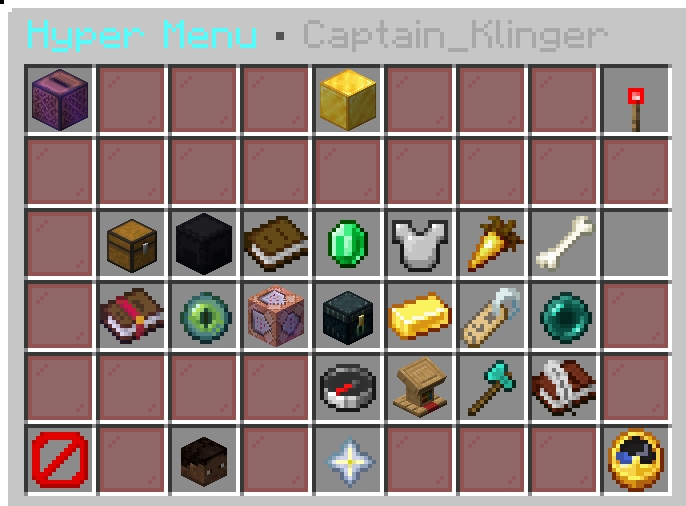 Hyper Menu in-game GUI showing server options